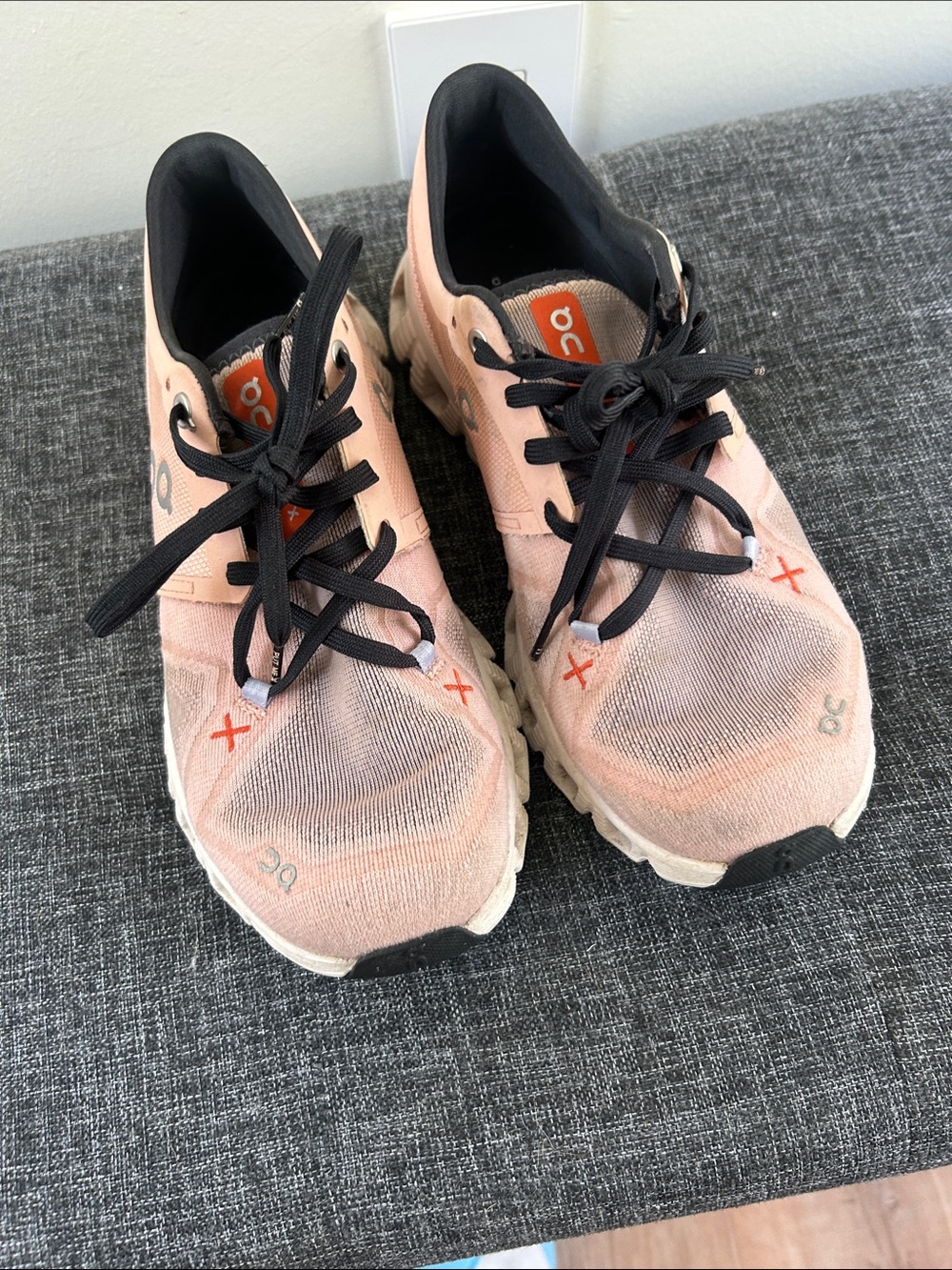On Running Pink & Orange Cloud Sneakers-Size 7